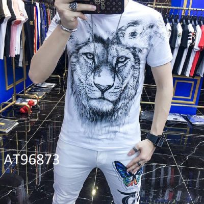 Áo thun nam hoạ tiết hình sư tử AT96873 - Ảnh 4